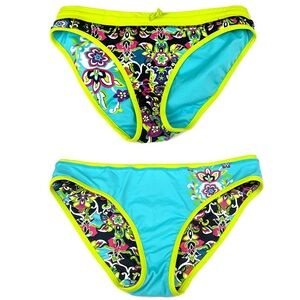 Athleta Polka Multicolor Floral Print Reversible Bikini Bottoms Swimsuit